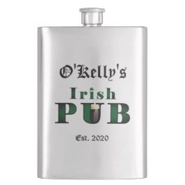 Irish Pub Bar Tavern Classic Stainless Steel Flask Flachmann