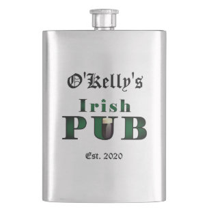 Irish Pub Bar Tavern Classic Stainless Steel Flask Flachmann