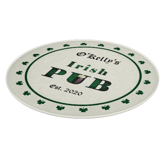 Irish Pub Bar Tavern Decorative Glass Schneidebrett (Ecke)