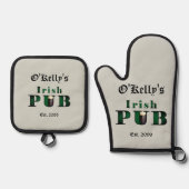 Irish Pub Bar Tavern GRILLEN Ofenhandschuh & Topflappen-Set (Vorderseite)