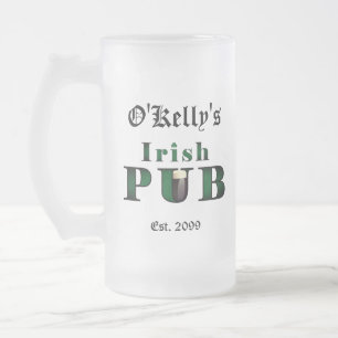 Irish Pub Bar Tavern Mattiert Bier Tasse Brille