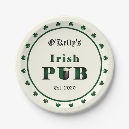 Irish Pub Bar Tavern Paper Party Teller (Vorderseite)