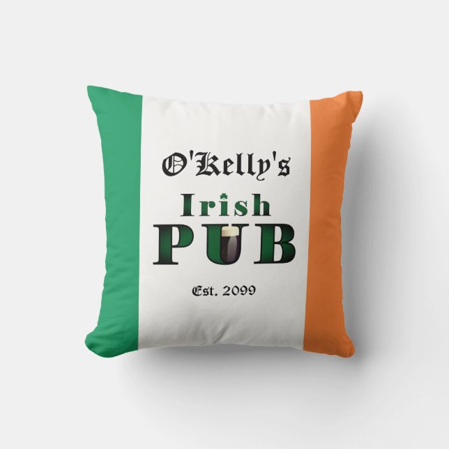 Irish Pub Bar Tavern Throw Pillow Kissen (Vorderseite)