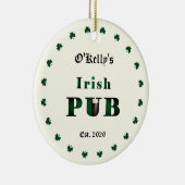 Irish Pub Bar Tavern Weihnachtsdekoration Keramik Ornament (Rechts)