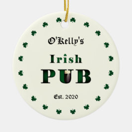 Irish Pub Bar Tavern Weihnachtsdekoration Keramik Ornament