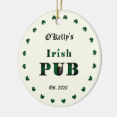Irish Pub Bar Tavern Weihnachtsdekoration Keramik Ornament (Links)