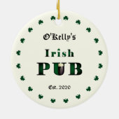 Irish Pub Bar Tavern Weihnachtsdekoration Keramik Ornament (Hinten)