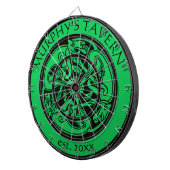 Irish Pub Celtic Dogs Black & Green St Patrick Bar Dartscheibe (Vorderseite rechts)