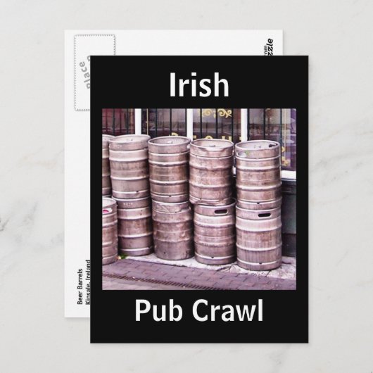 Irish Pub Crawl Postcard Postkarte (Vorne/Hinten)