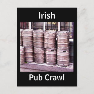 Irish Pub Crawl Postcard Postkarte