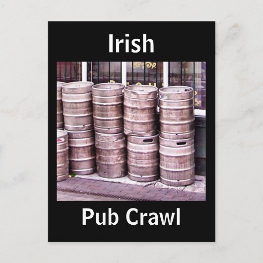 Irish Pub Crawl Postcard Postkarte (Vorderseite)