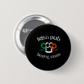 Irish Pub Drink Hard Boxing Team gestörtes T-Shirt Button (Vorne & Hinten)