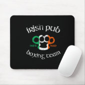 Irish Pub Drink Hard Boxing Team gestörtes T-Shirt Mousepad (Mit Mouse)