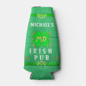 Irish Pub Individuelle Name Zuhause Bar Green St P Flaschenkühler (Vorderseite)