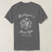 Irish Pub Mulligans Irish Drinking Bar T-Shirt (Design vorne)
