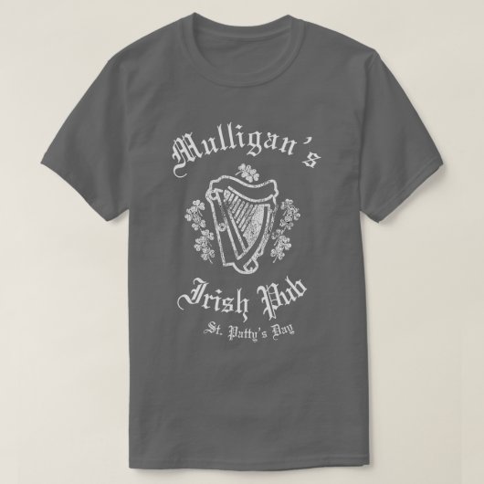 Irish Pub Mulligans Irish Drinking Bar T-Shirt (Design vorne)