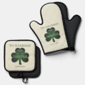 Irish Pub Ofenhandschuh & Topflappen-Set (Vorderseite/Rückseite)