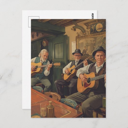 Irish Pub Postkarte (Vorne/Hinten)