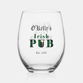 Irish Pub Stemless Wine Cocktail Glass Trinkbehält Weinglas Ohne Stiel (Vorderseite)
