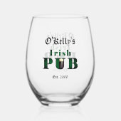 Irish Pub Stemless Wine Cocktail Glass Trinkbehält Weinglas Ohne Stiel (Rückseite)