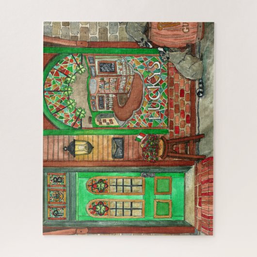 Irish Pub Watercolor Jigsaw Puzzle (Vertikal)