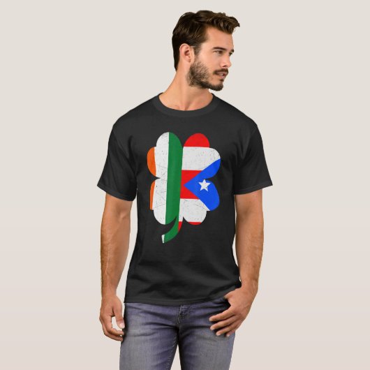Irish Puerto Rican Flag Shamrock St Patricks Day P T-Shirt (Vorne ganz)