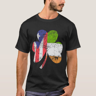 Irish Puerto Rico Flag Ireland Kleeblatt St. T-Shirt