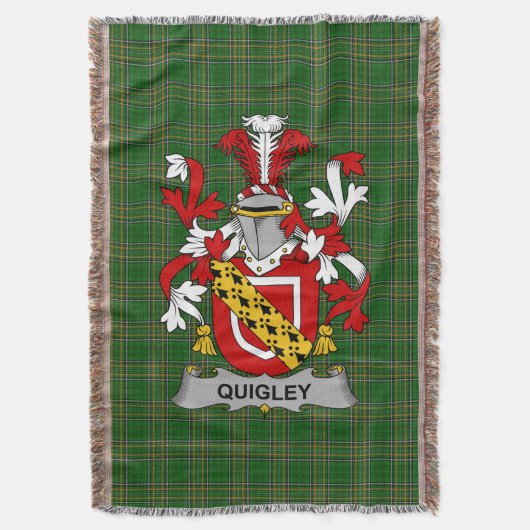 Irish Quigley oder O_Quigley Coat of Arms Family C Decke (Vorderseite Vertikal)