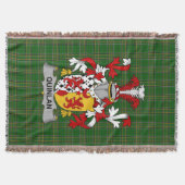 Irish Quinlan oder O_Quinlevan Coat of Arms Family Decke (Vorderseite)