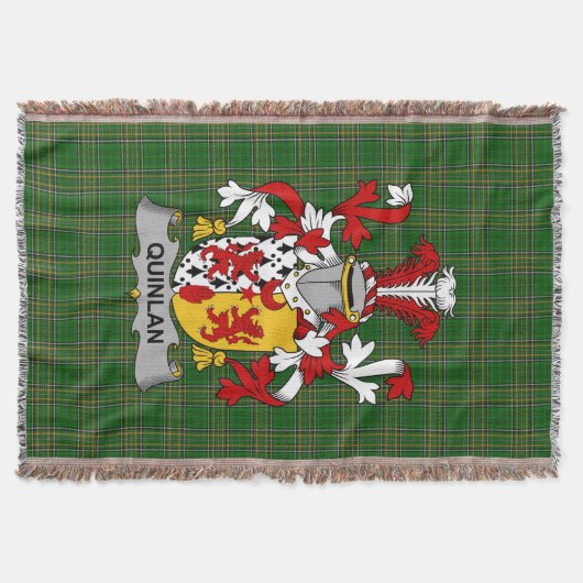Irish Quinlan oder O_Quinlevan Coat of Arms Family Decke (Vorderseite)