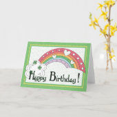 Irish Rainbow Happy Birthday Grußkarte Karte (Gelbe Blume)