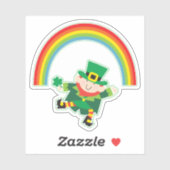 Irish Rainbow Leprechaun Contour Aufkleber (Blatt)