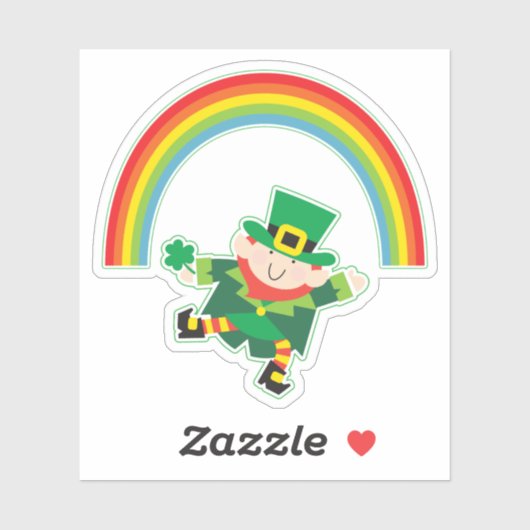 Irish Rainbow Leprechaun Contour Aufkleber (Blatt)