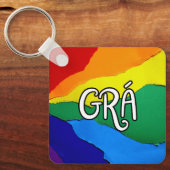 Irish Rainbow Liebe - Grá bedeutet Liebe Schlüsselanhänger (Vorderseite)