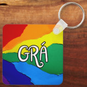 Irish Rainbow Liebe - Grá bedeutet Liebe Schlüsselanhänger (Rückseite)