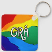 Irish Rainbow Liebe - Grá bedeutet Liebe Schlüsselanhänger (Rückseite)