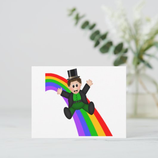 Irish Rainbow Postkarte (Stehend Vorderseite)