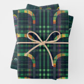 Irish Rainbow St Patrick Tartan Kariertes Set 4 Geschenkpapier Set (Beispiel)