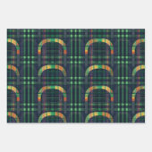 Irish Rainbow St Patrick Tartan Kariertes Set 4 Geschenkpapier Set (Vorderseite)