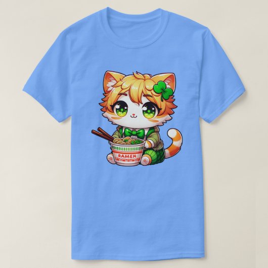 Irish Ramen Cats Niedlich St Patricks Day T-Shirt (Design vorne)
