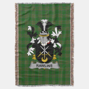 Irish Rawlins Coat of Arms Familienwappen Irland Decke