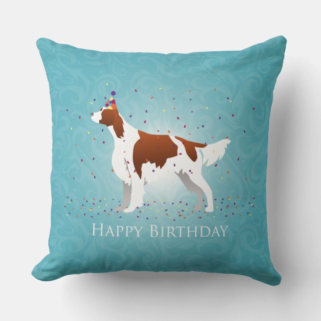 Irish Red and White Birthday Design Kissen (Vorderseite)