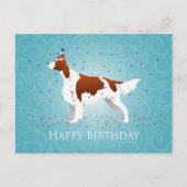 Irish Red and White Birthday Design Postkarte (Vorderseite)