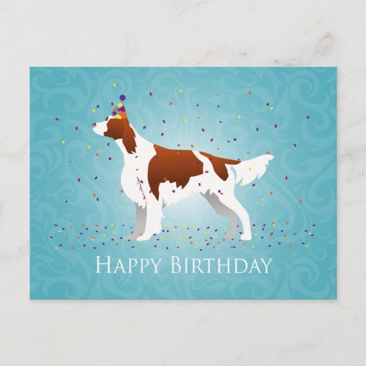 Irish Red and White Birthday Design Postkarte (Vorderseite)