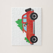 Irish Red and White Dog Autofahren ein Weihnachtsw Puzzle (Vertikal)
