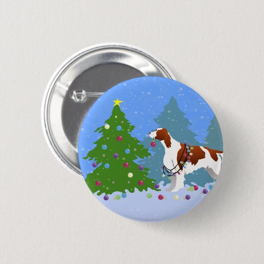 Irish Red and White Setter Decorating Tree Button (Vorne & Hinten)