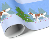 Irish Red and White Setter Decorating Tree Geschenkpapier (Rolleneckpunkt)