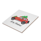 Irish Red and White Setter Driving Christmas Car Fliese (Seite)