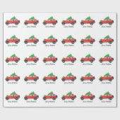 Irish Red and White Setter Driving Christmas Car Geschenkpapier (Flach)