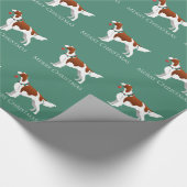 Irish Red and White Setter Frohe Weihnachten Geschenkpapier (Ecke)